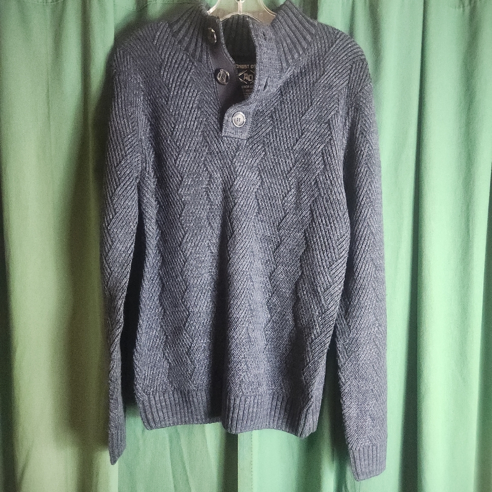 NWT 'Amongst Others' Cable Knit Pullover Mock Turtleneck Sweater, Three Buttons